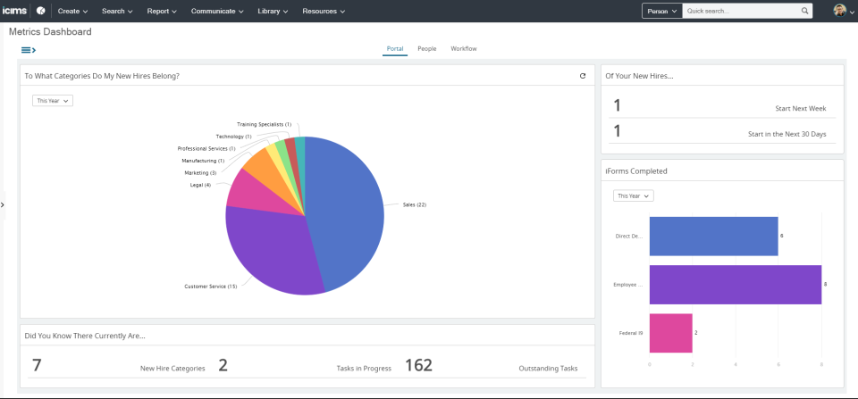 screenshot of iCIMS Hire
